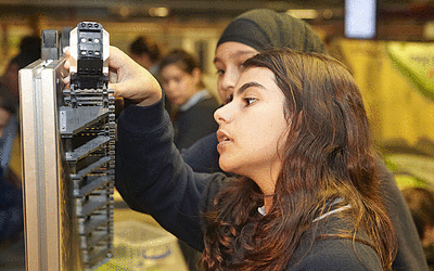 Pupils participating in a hands-on Inspire Engineering challenge