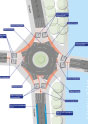 Detail of Lambeth Bridge northern roundabout map