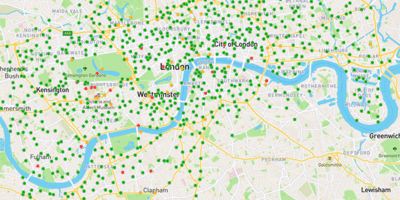 santander cycles docking map