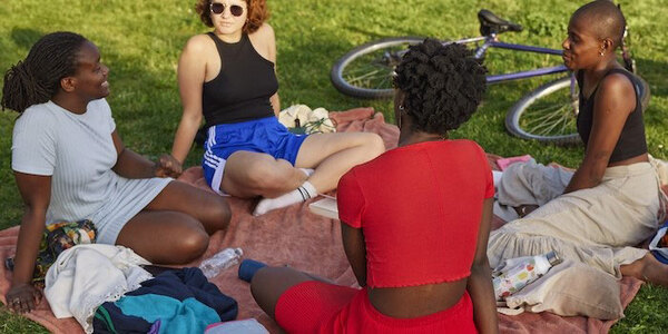 women with bicycles