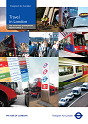 Decorative image depicting a collage of transport pictures including the Transport for London and Mayor of London logos.